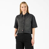 Women's Cropped Denim Work Shirt For Women|Sale | Dickies