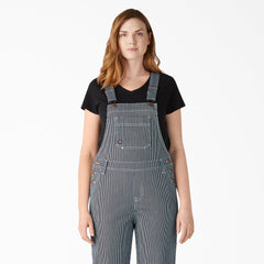 Women's Hickory Stripe Boyfriend Fit Bib Overalls For Women | Dickies