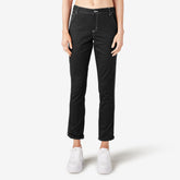 Women's Slim Straight Fit Roll Hem Carpenter Pants For Women | Dickies