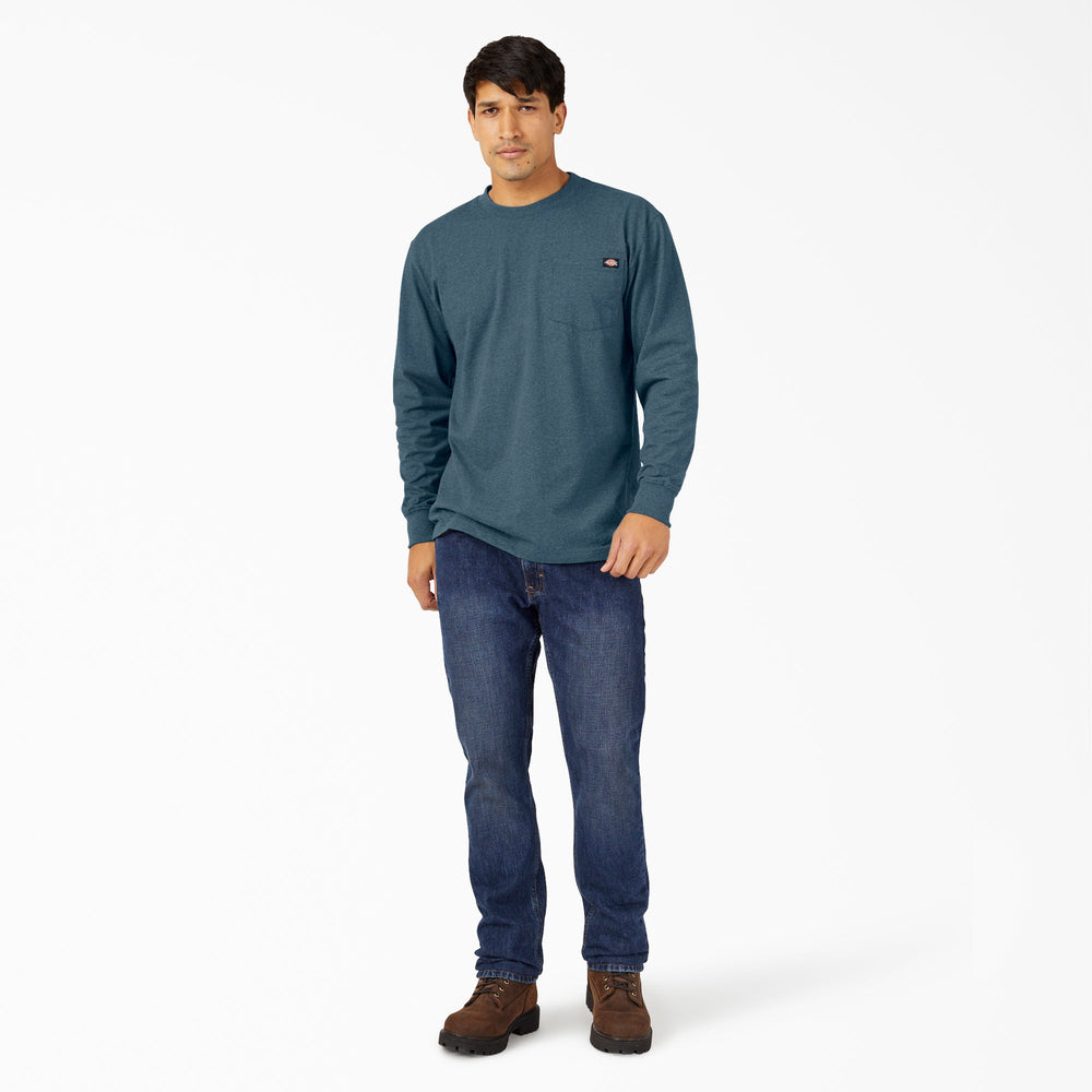 Heavyweight Heathered Long Sleeve Pocket T-Shirt For Men | Dickies
