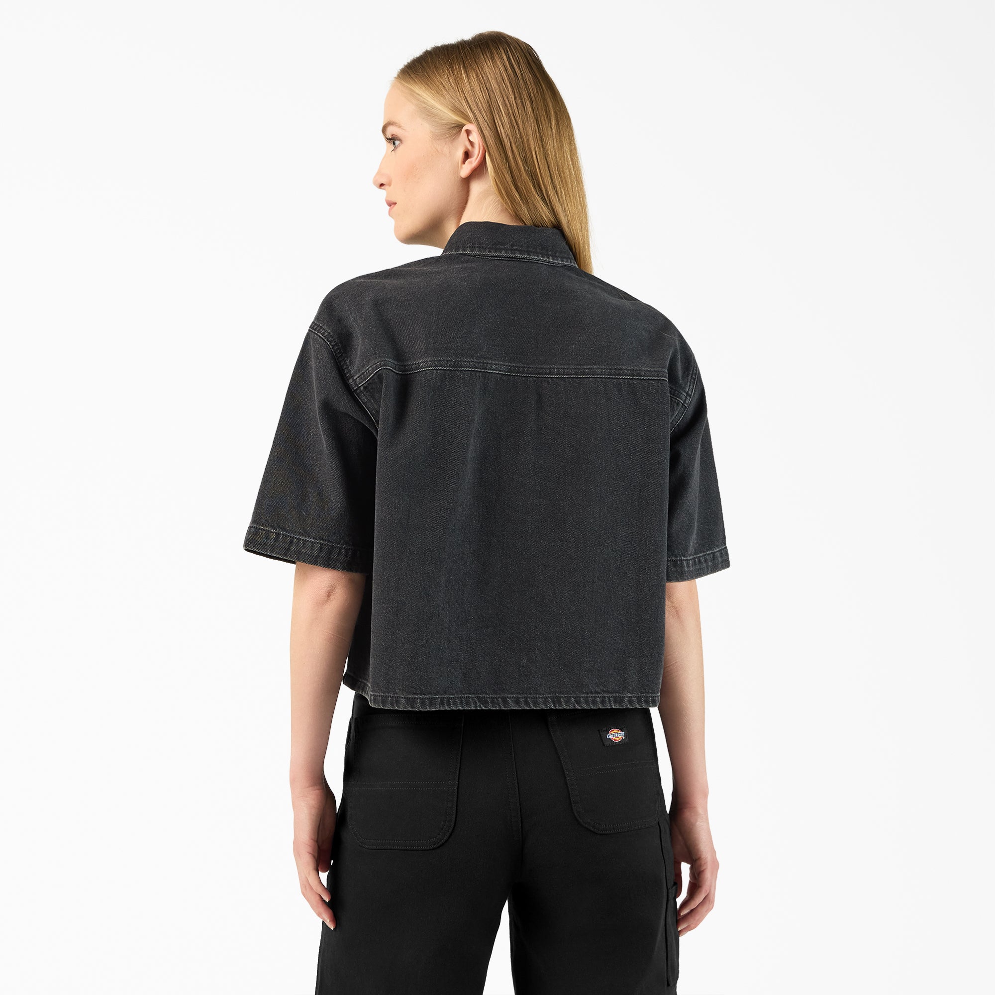 Women's Cropped Denim Work Shirt For Women|Sale | Dickies