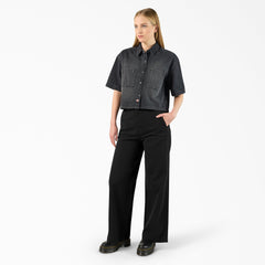 Women's Cropped Denim Work Shirt For Women|Sale | Dickies