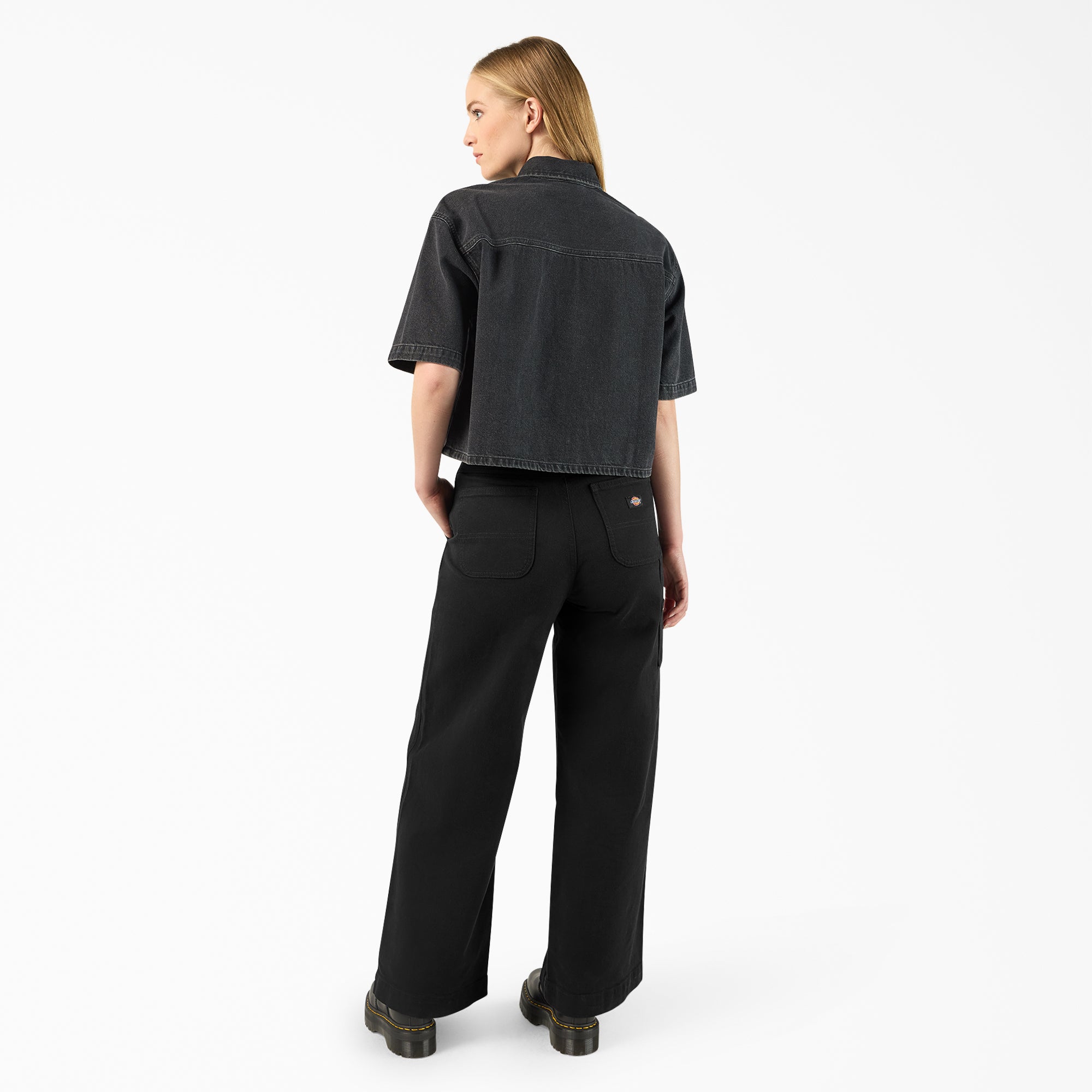 Women's Cropped Denim Work Shirt For Women|Sale | Dickies
