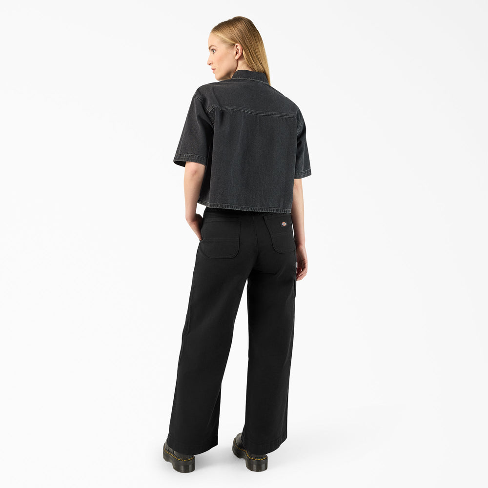 Women's Cropped Denim Work Shirt For Women|Sale | Dickies