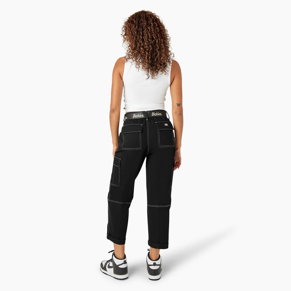 Women's Relaxed Fit Contrast Stitch Cropped Cargo Pants For Sale | Dickies