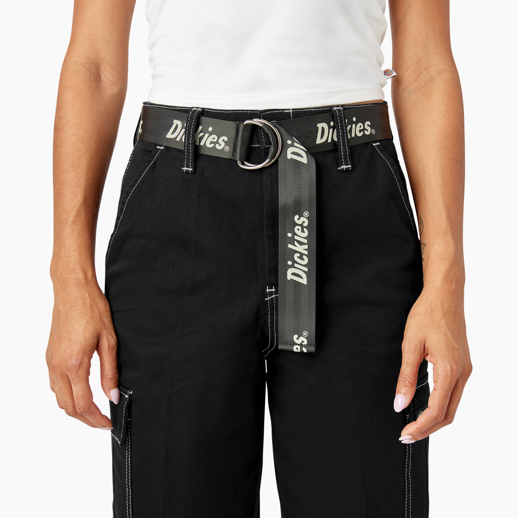Women's Relaxed Fit Contrast Stitch Cropped Cargo Pants For Sale | Dickies
