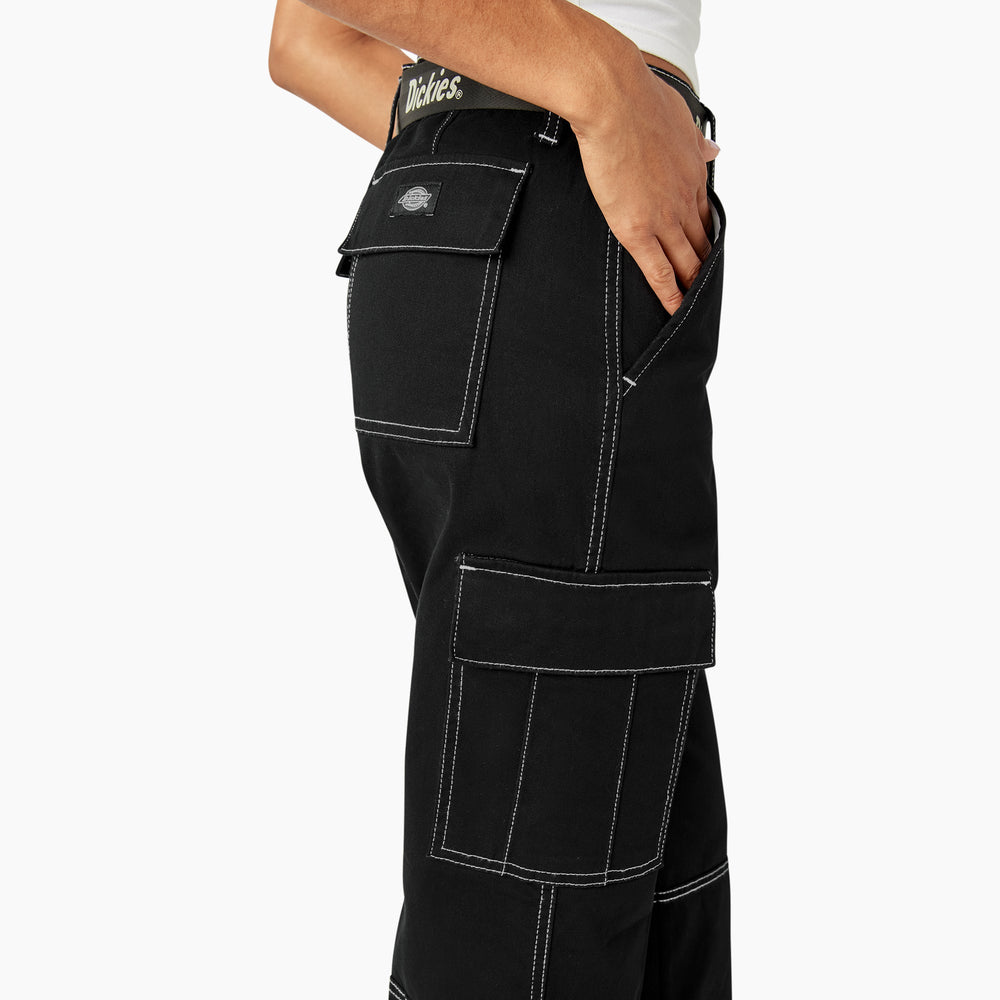 Women's Relaxed Fit Contrast Stitch Cropped Cargo Pants For Sale | Dickies