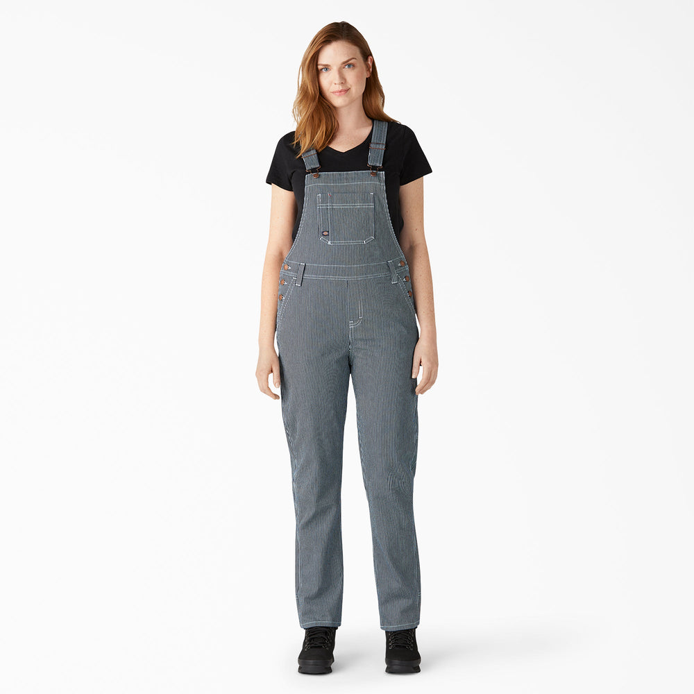 Women's Hickory Stripe Boyfriend Fit Bib Overalls For Women | Dickies