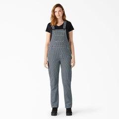 Women's Hickory Stripe Boyfriend Fit Bib Overalls For Women | Dickies