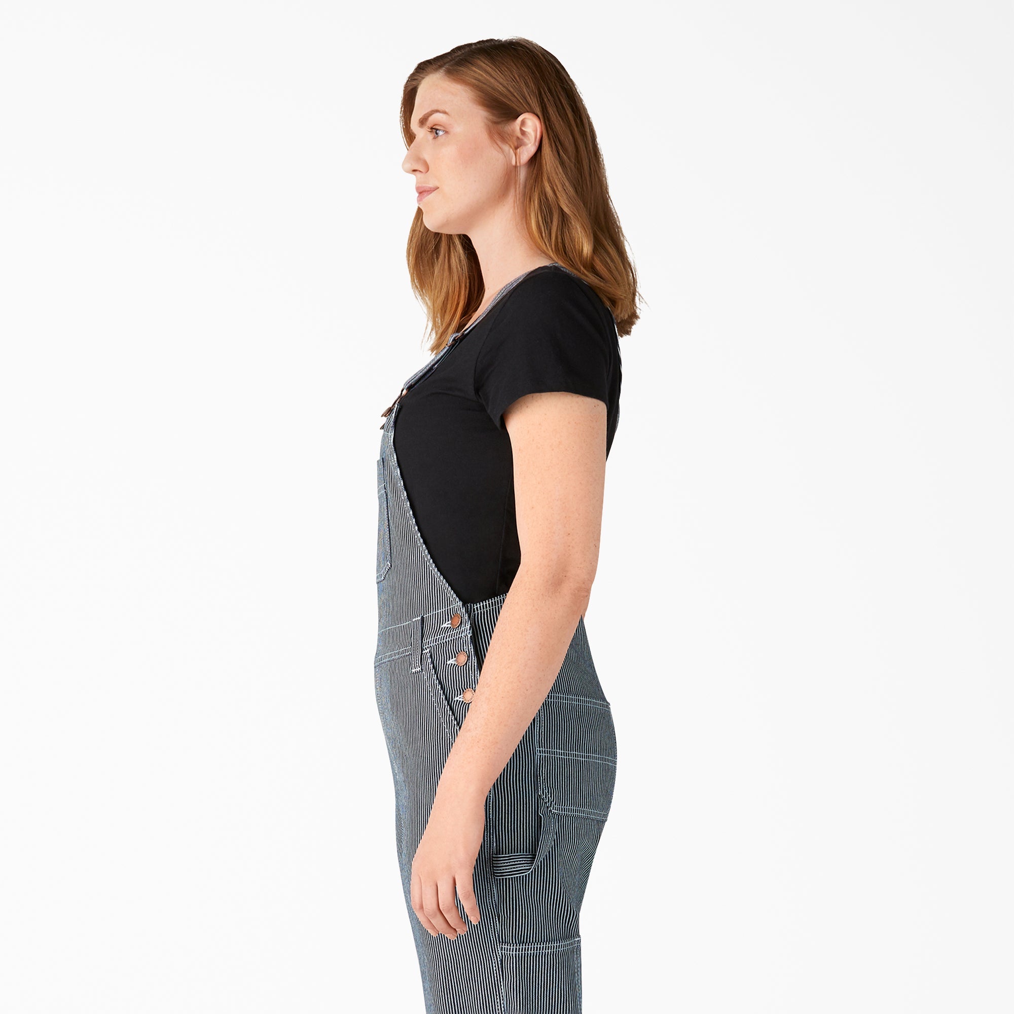 Women's Hickory Stripe Boyfriend Fit Bib Overalls For Women | Dickies