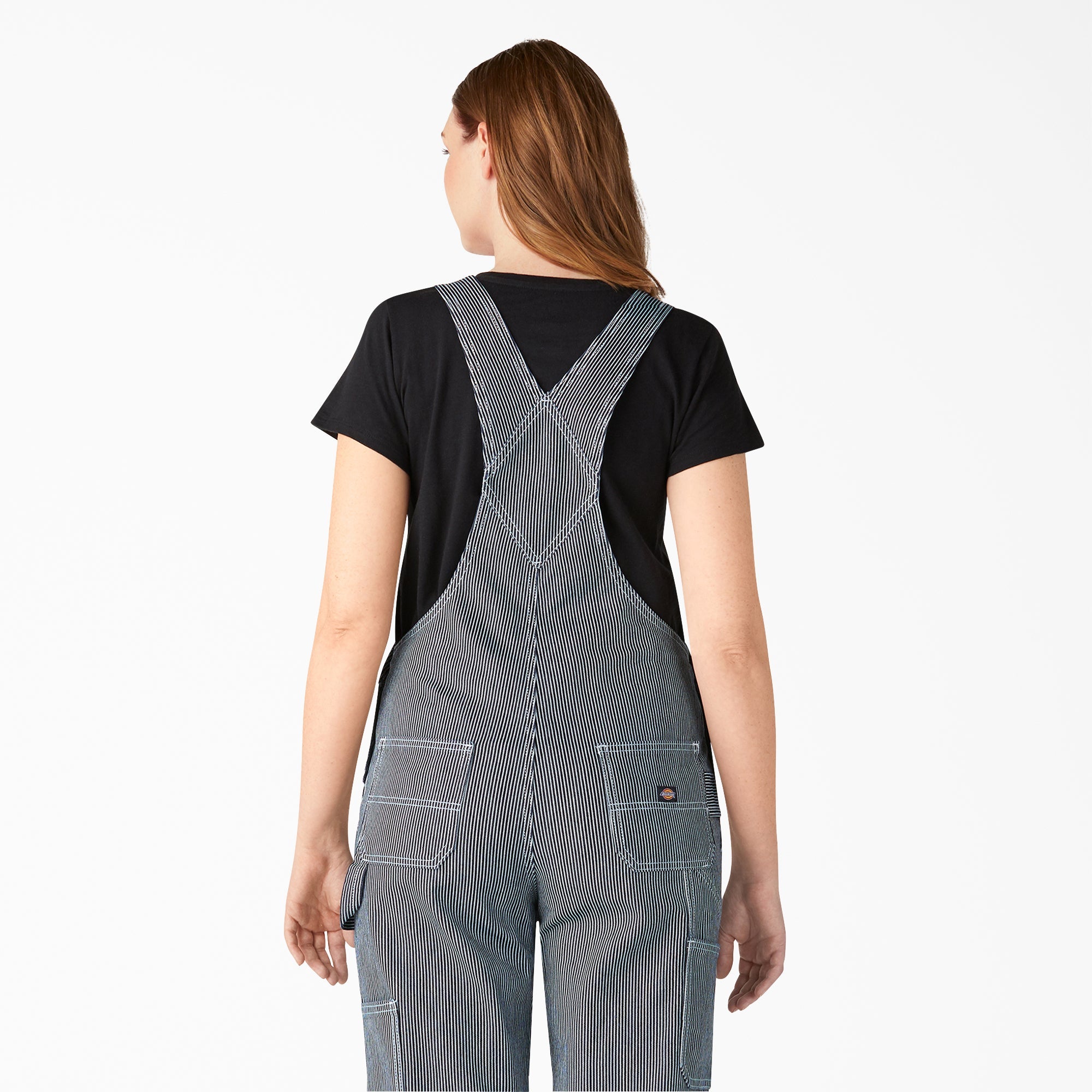 Women's Hickory Stripe Boyfriend Fit Bib Overalls For Women | Dickies