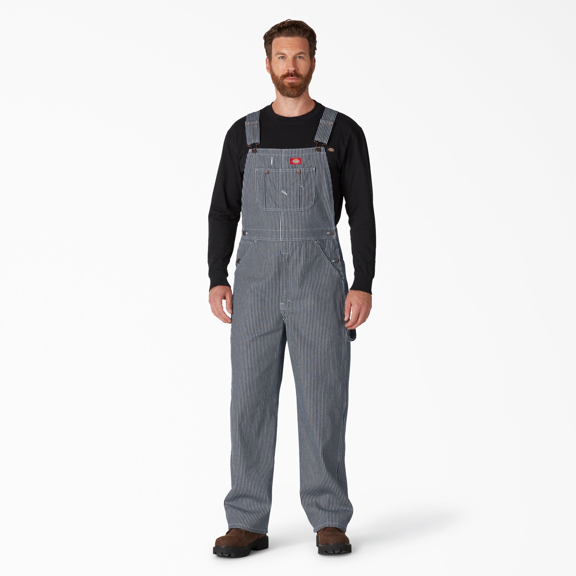 Hickory Stripe Bib Overalls For Men|Women | Dickies