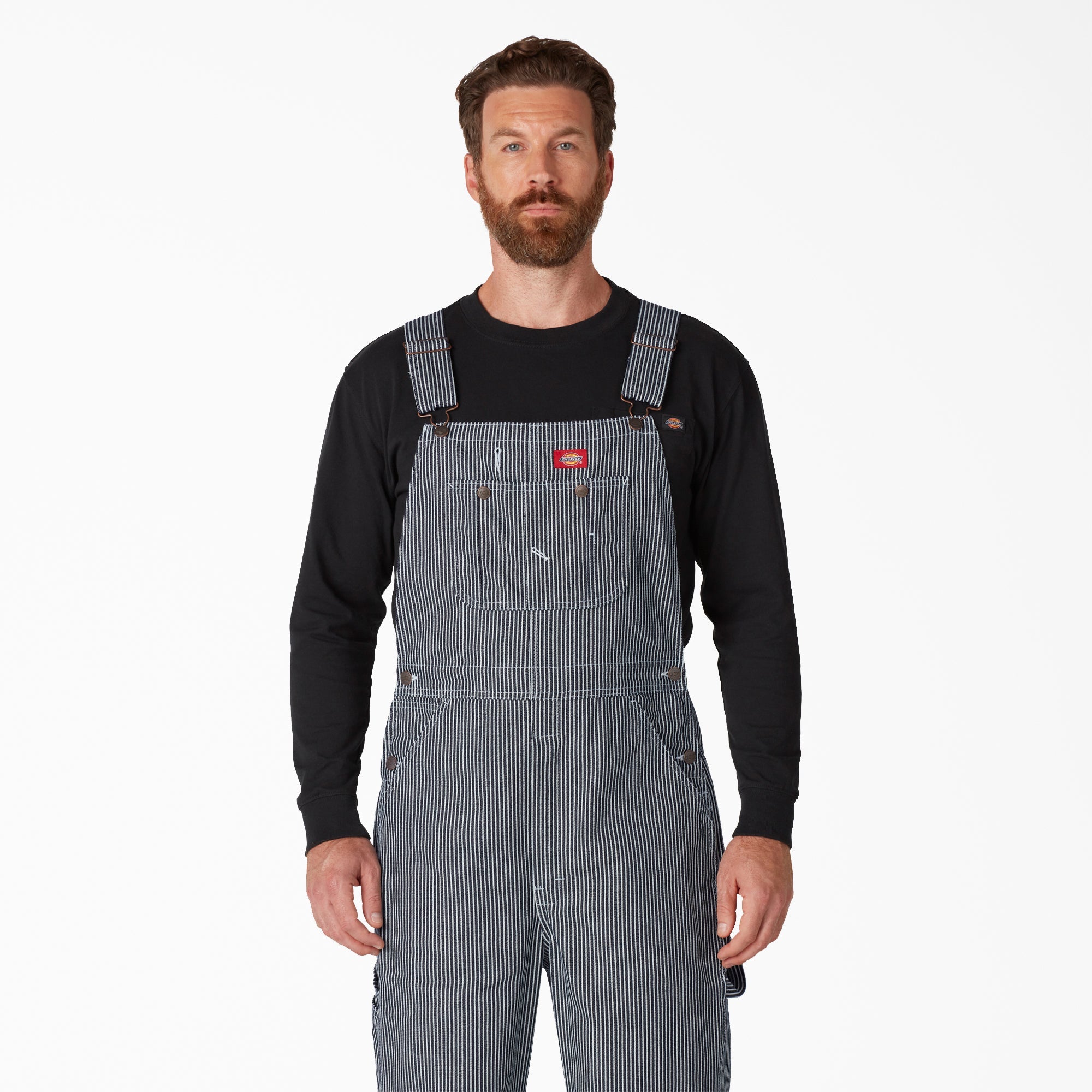Hickory Stripe Bib Overalls For Men|Women | Dickies