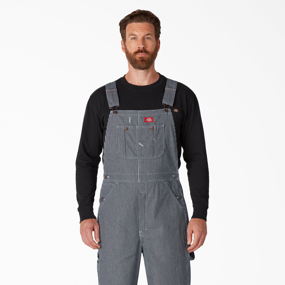 Hickory Stripe Bib Overalls For Men|Women | Dickies