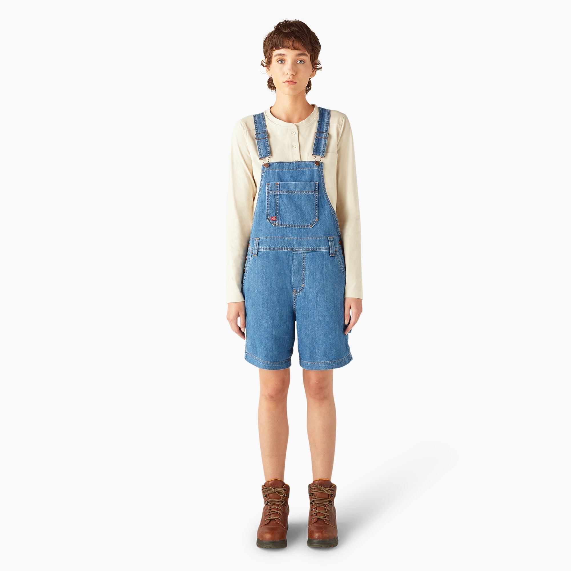 Women's Relaxed Fit Bib Shortalls, 7" For Women | Dickies