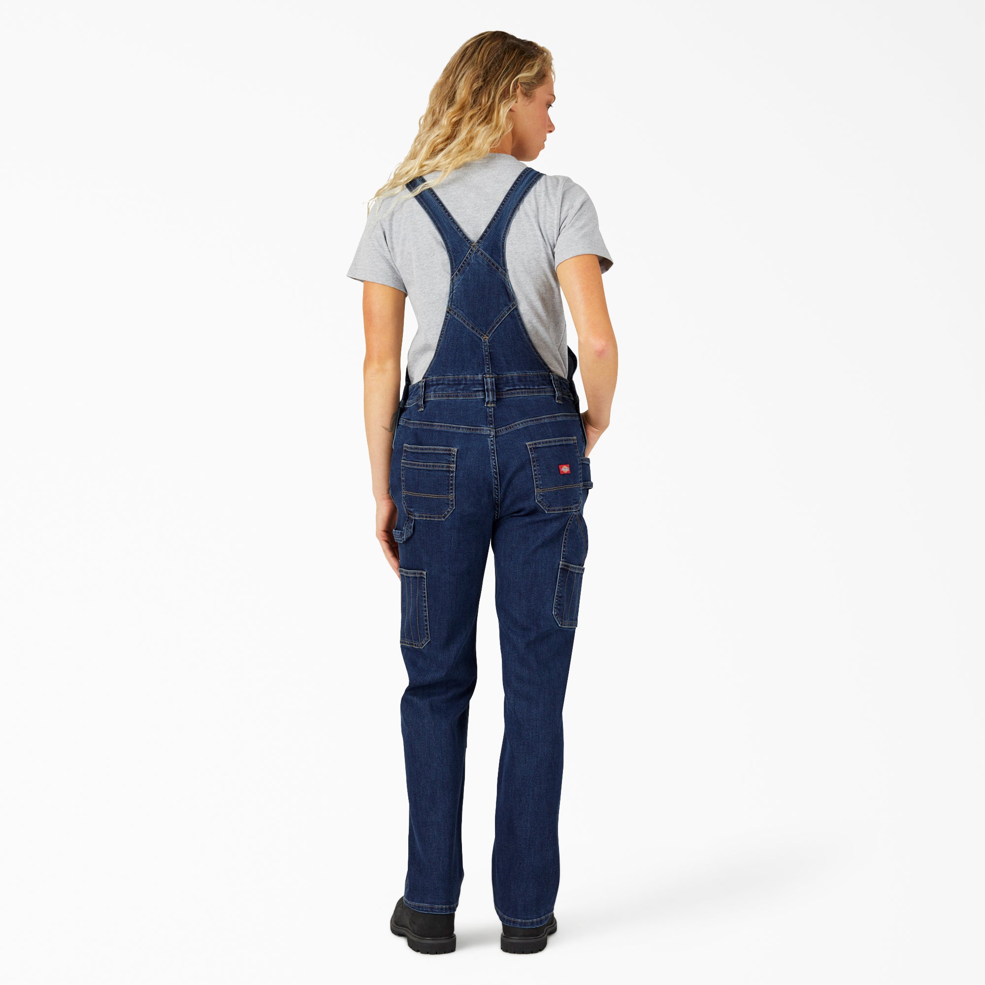 Women's Straight Fit Denim Double Front Bib Overalls For Women | Dickies