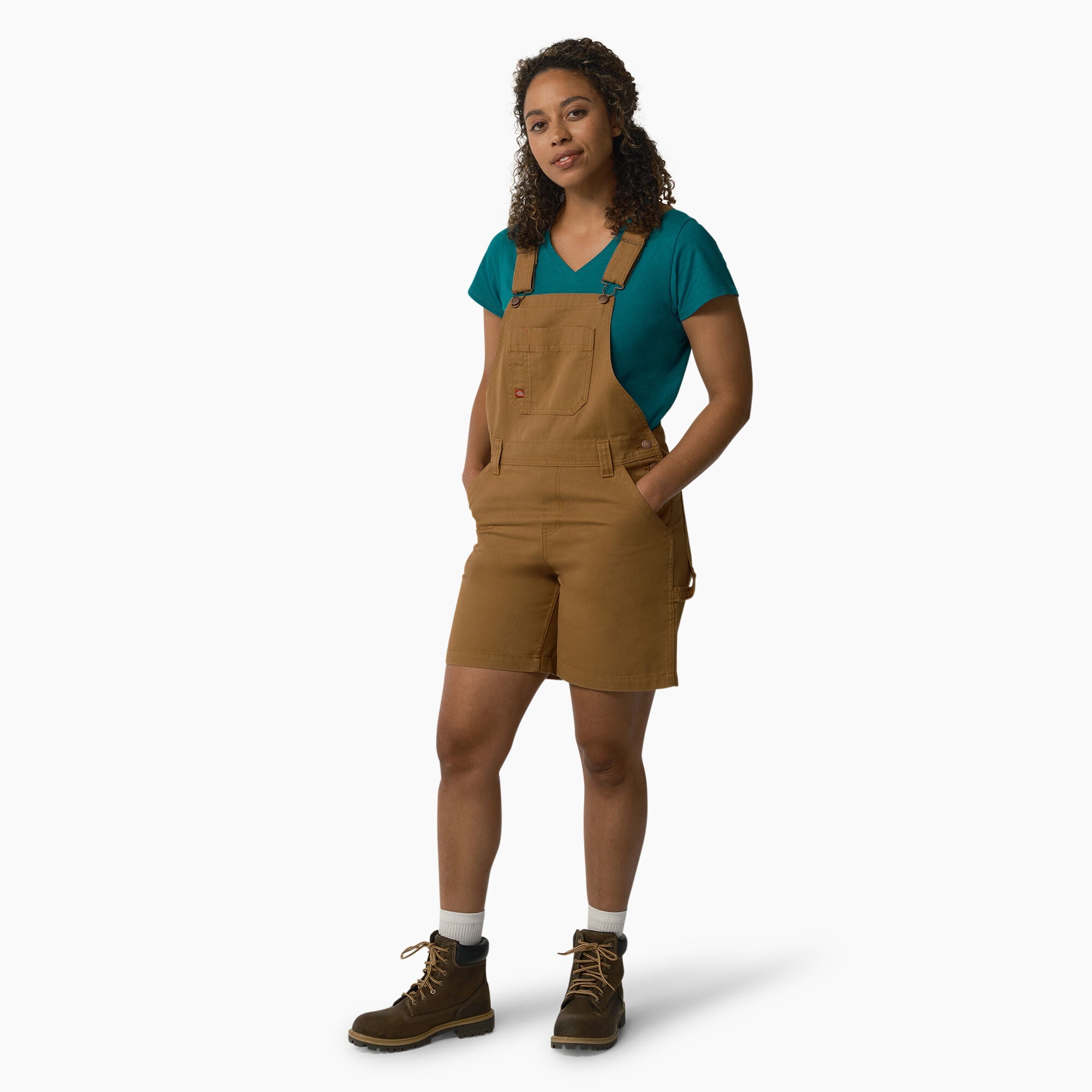 Women's Relaxed Fit Bib Shortalls, 7" For Women|Sale | Dickies