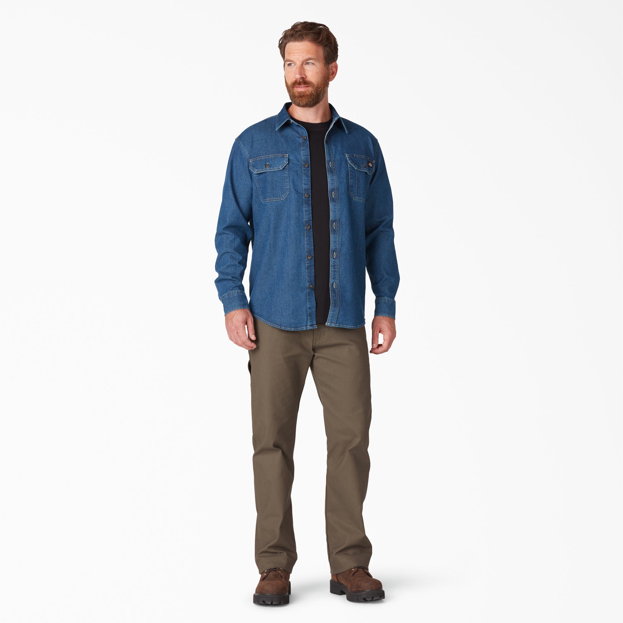 FLEX Denim Long Sleeve Shirt For Men | Dickies