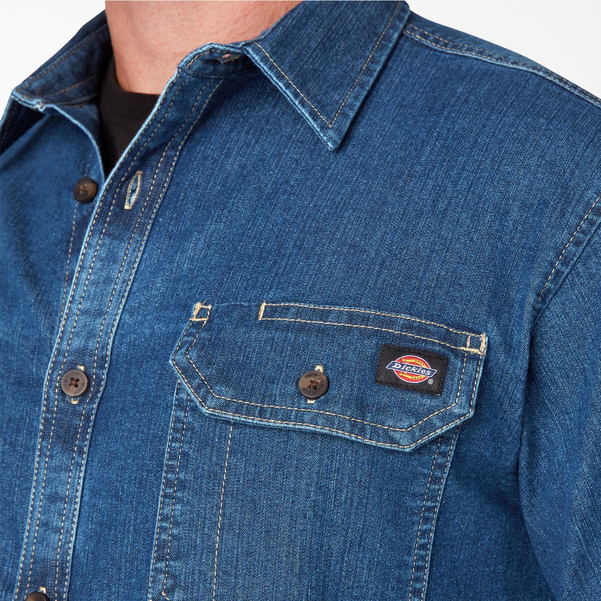 FLEX Denim Long Sleeve Shirt For Men | Dickies