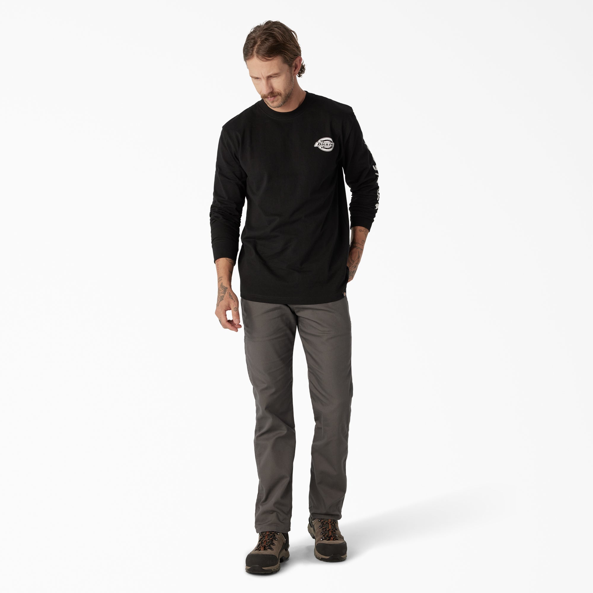 Long Sleeve Heavyweight Logo T-Shirt For Men | Dickies