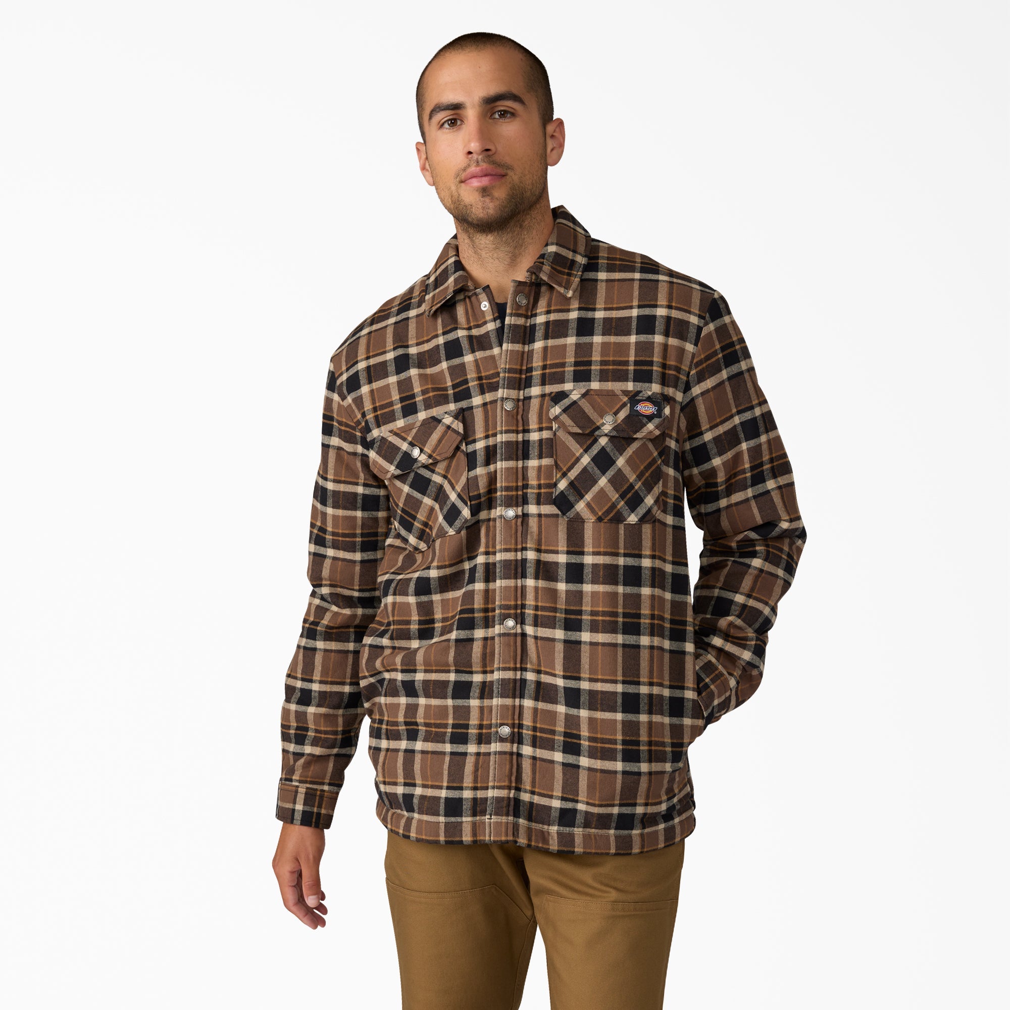 Water Repellent Fleece-Lined Flannel Shirt Jacket For Men|Sale | Dickies
