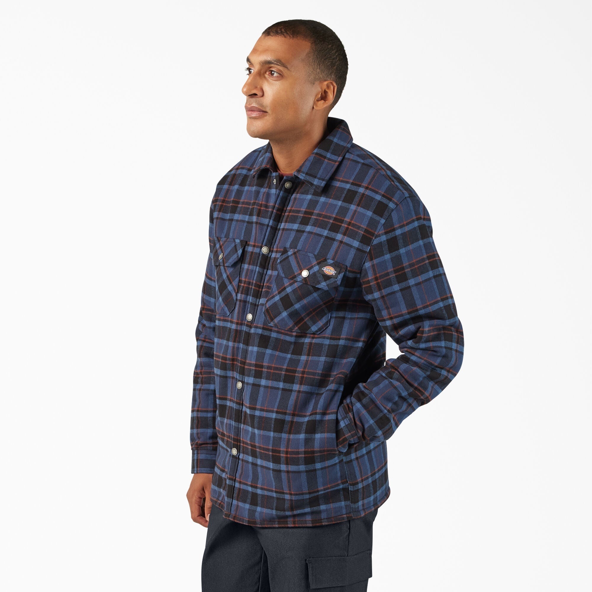 Water Repellent Fleece-Lined Flannel Shirt Jacket For Men|Sale | Dickies