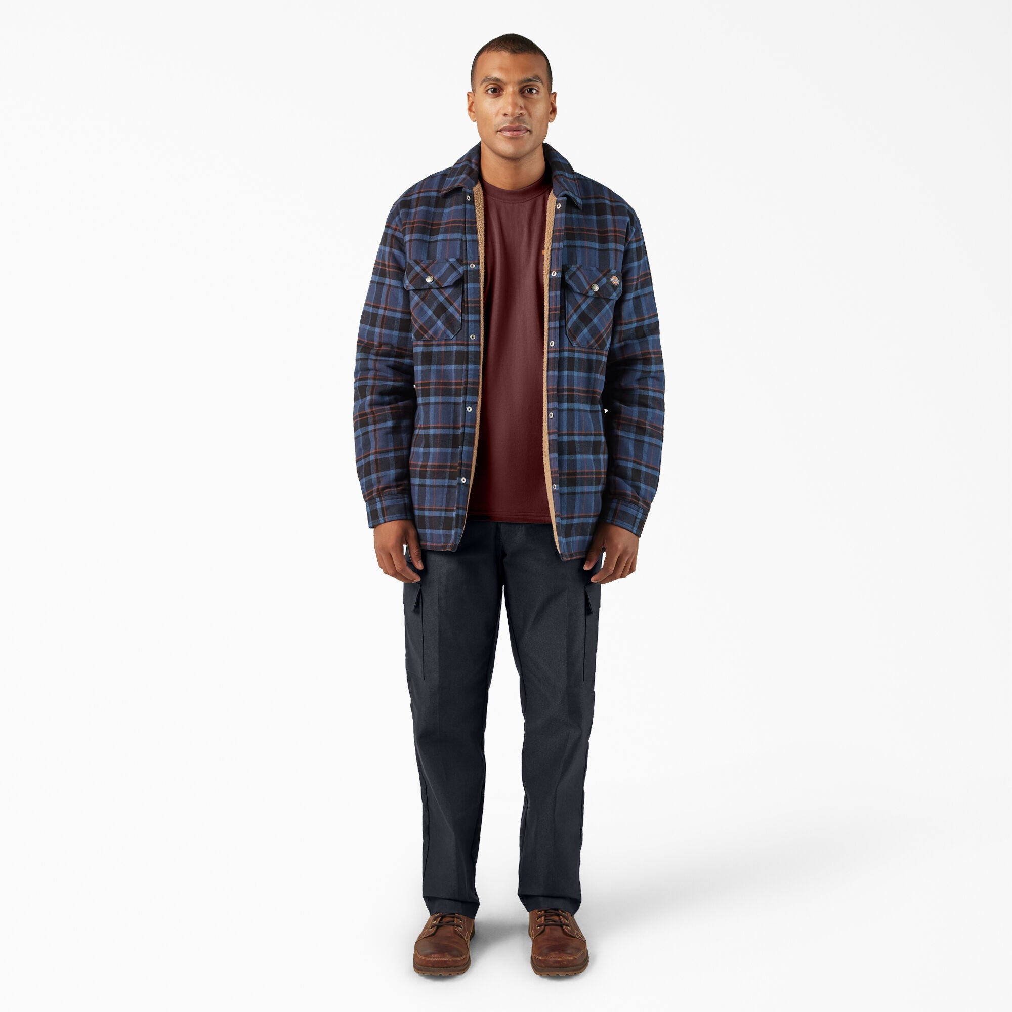 Water Repellent Fleece-Lined Flannel Shirt Jacket For Men|Sale | Dickies
