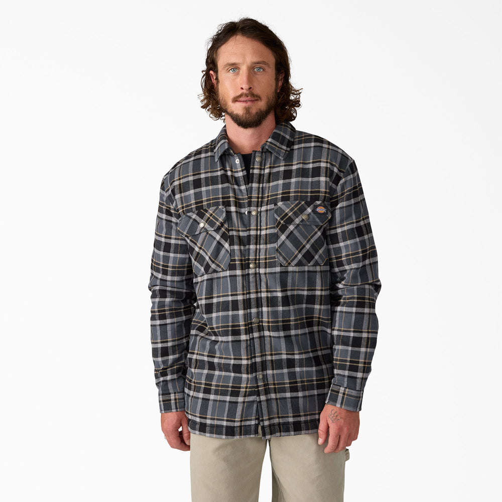 Water Repellent Fleece-Lined Flannel Shirt Jacket For Men|Sale | Dickies