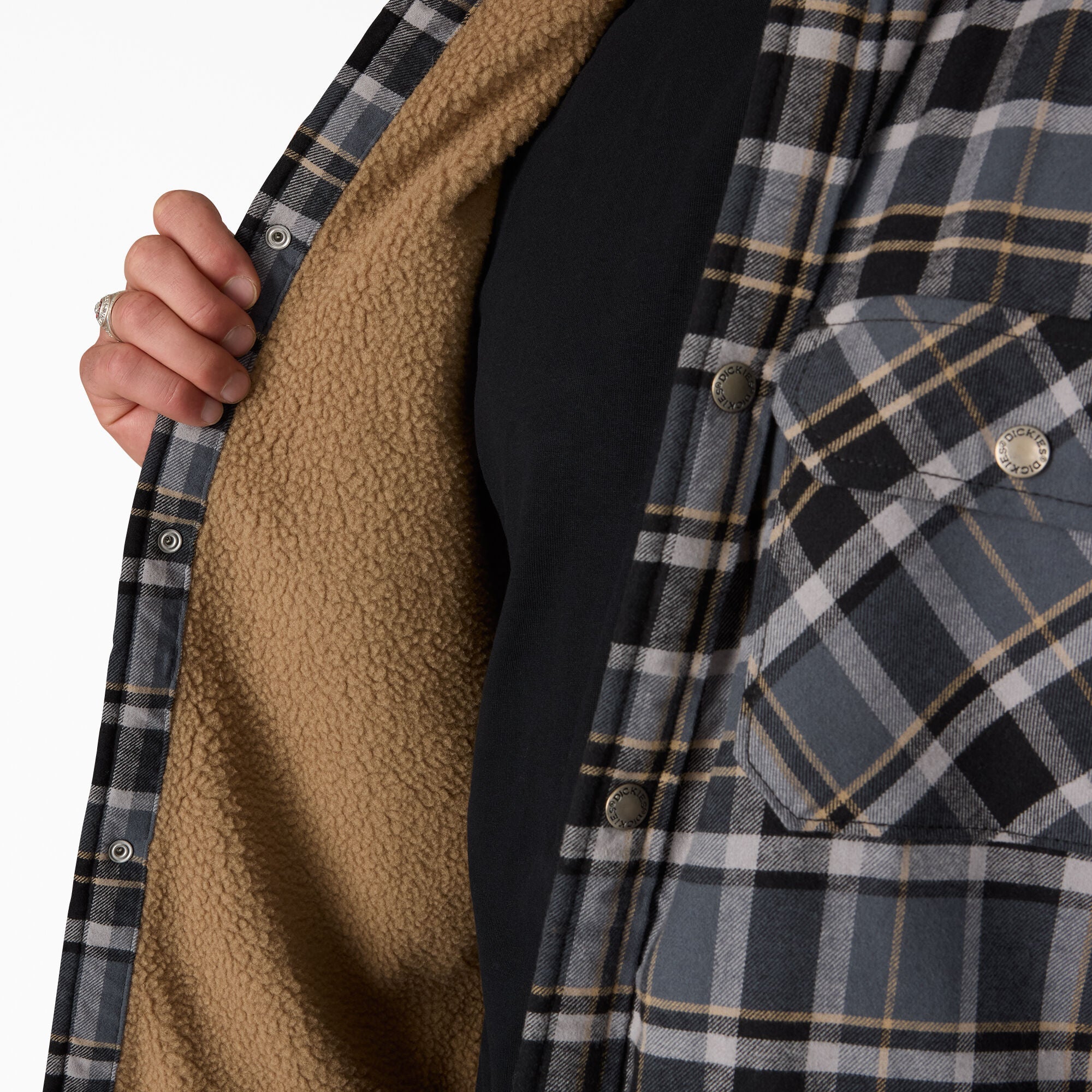 Water Repellent Fleece-Lined Flannel Shirt Jacket For Men|Sale | Dickies