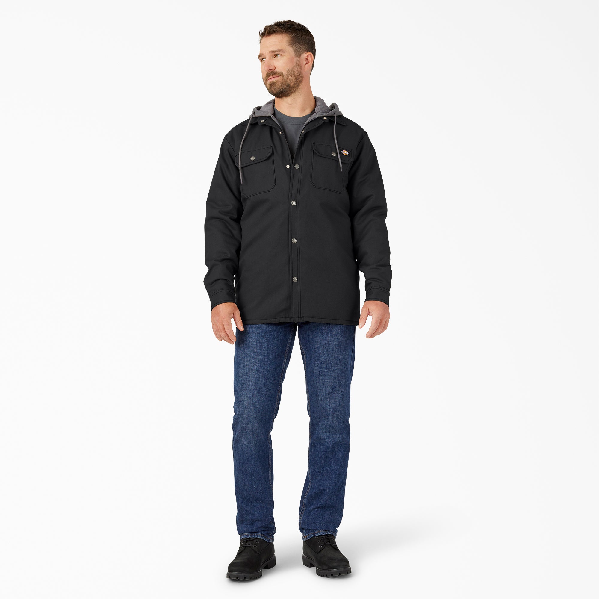 Water Repellent Duck Hooded Shirt Jacket For Men | Dickies