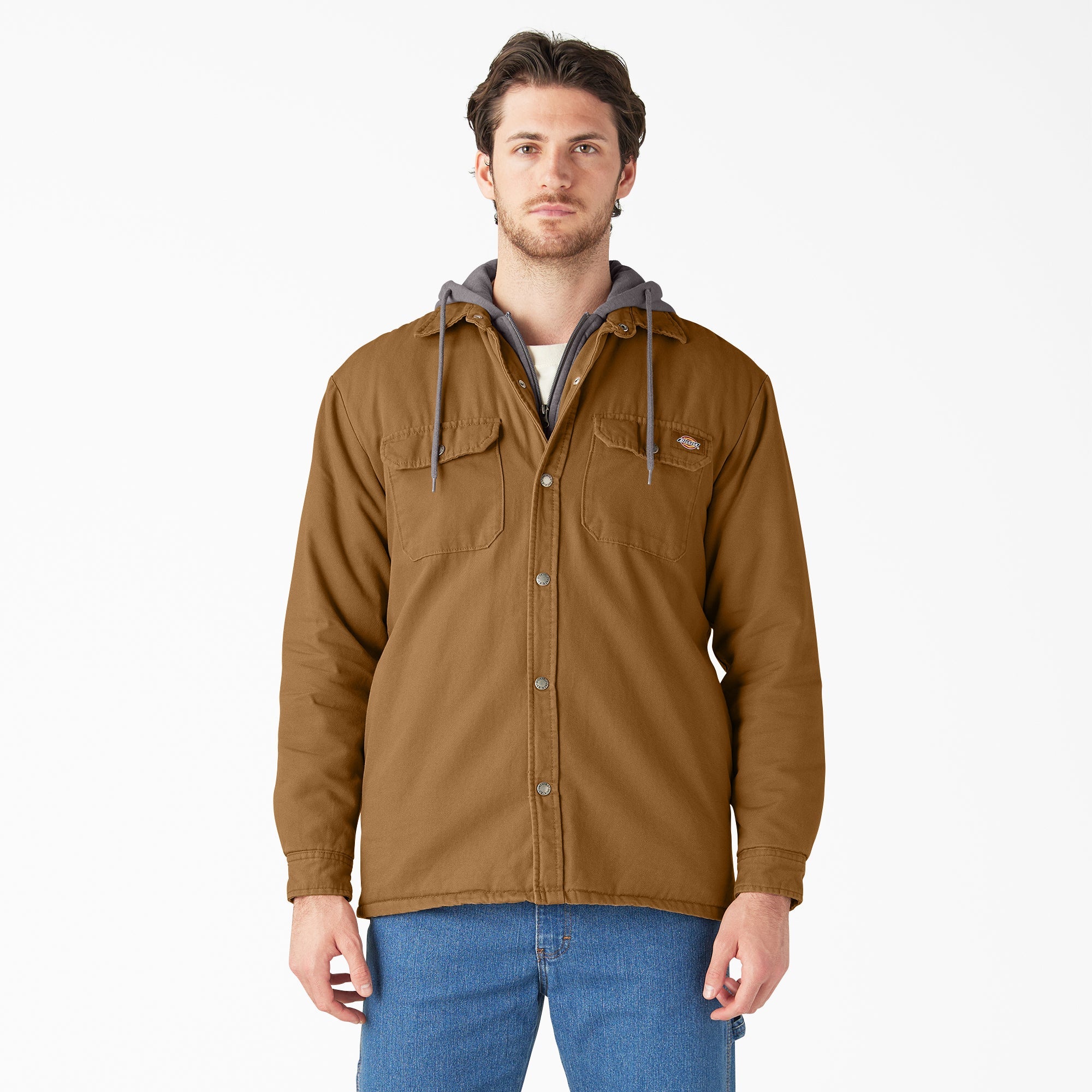 Water Repellent Duck Hooded Shirt Jacket For Sale | Dickies