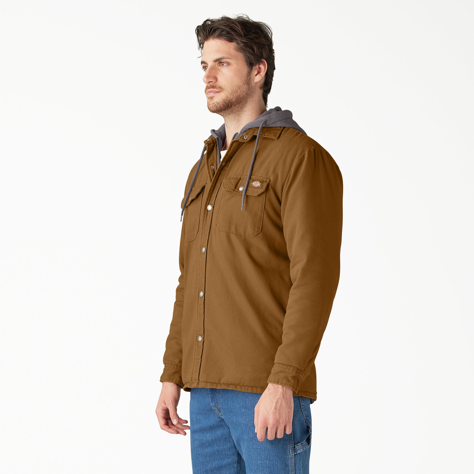 Water Repellent Duck Hooded Shirt Jacket For Sale | Dickies