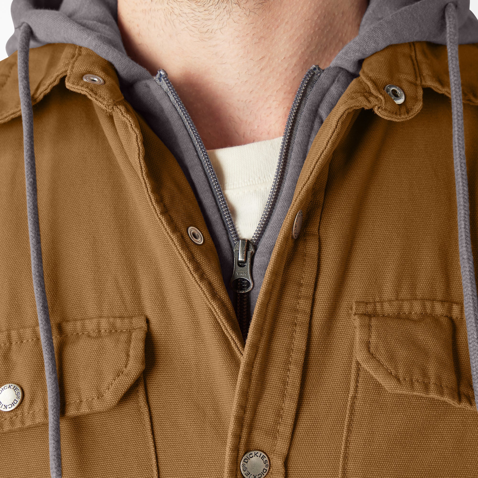 Water Repellent Duck Hooded Shirt Jacket For Sale | Dickies