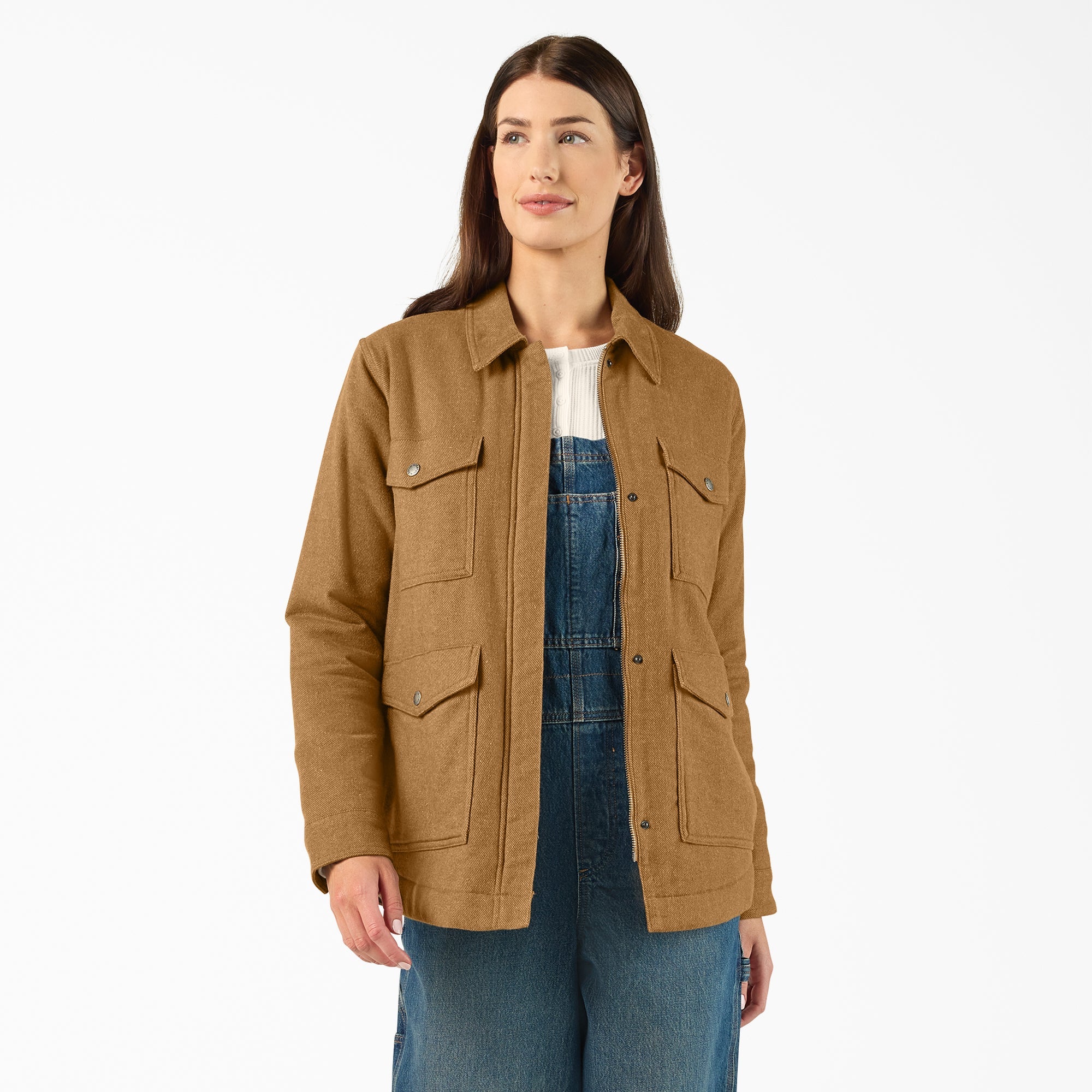Women’s Fleece Lined Flannel Chore Coat For Sale | Dickies