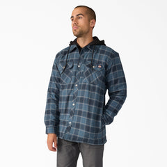 Water Repellent Flannel Hooded Shirt Jacket For Men | Dickies