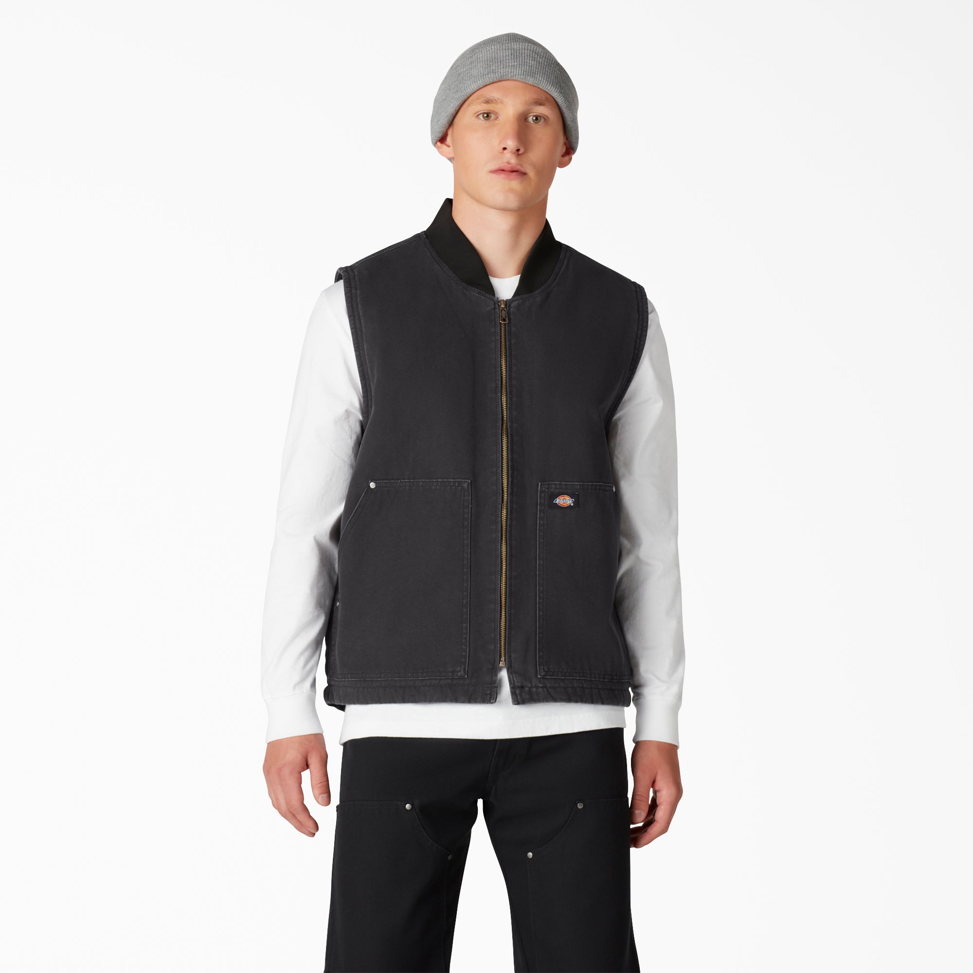 Stonewashed Duck High Pile Fleece Lined Vest For Men | Dickies