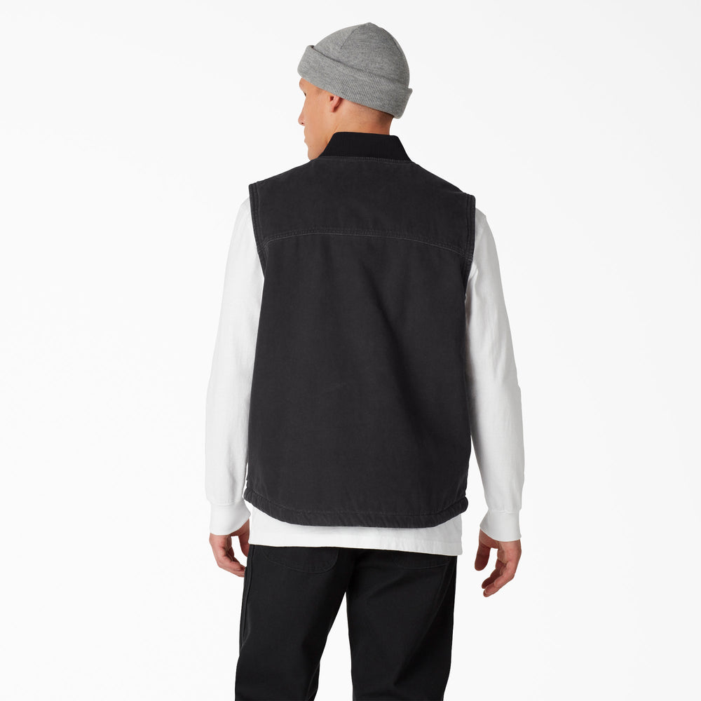Stonewashed Duck High Pile Fleece Lined Vest For Men | Dickies