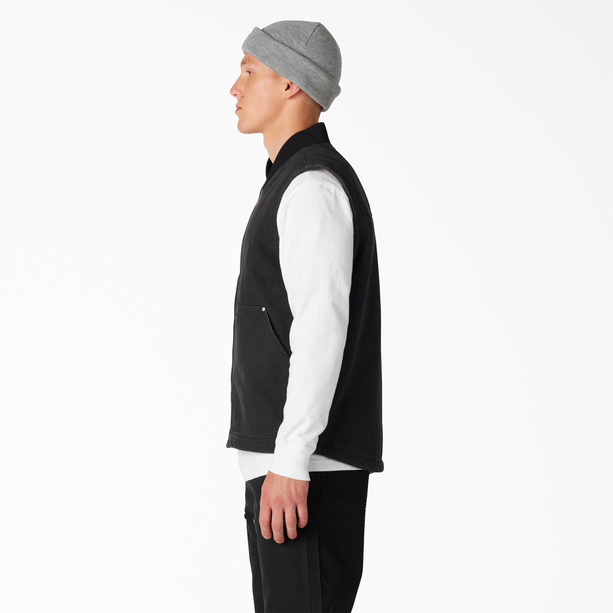 Stonewashed Duck High Pile Fleece Lined Vest For Men | Dickies