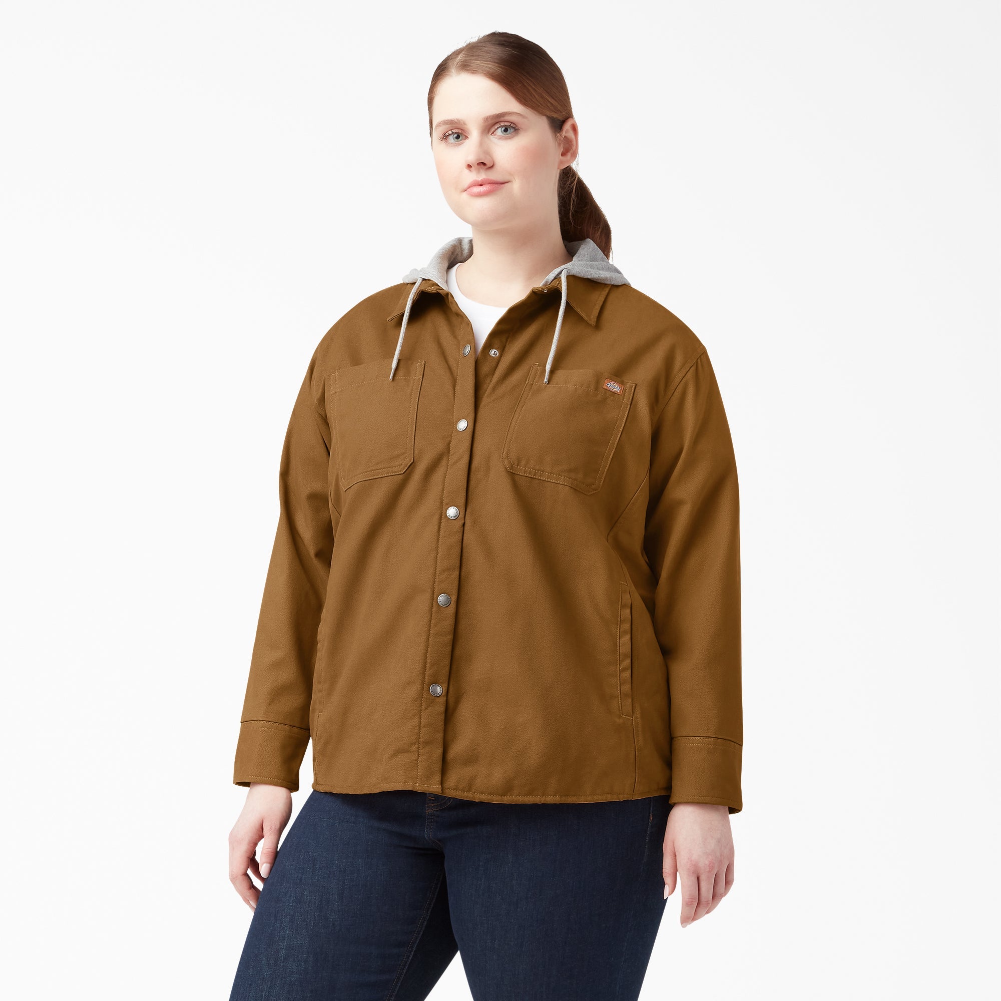 Women's Plus Duck Hooded Shirt Jacket For Women | Dickies