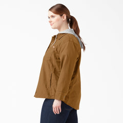 Women's Plus Duck Hooded Shirt Jacket For Women | Dickies