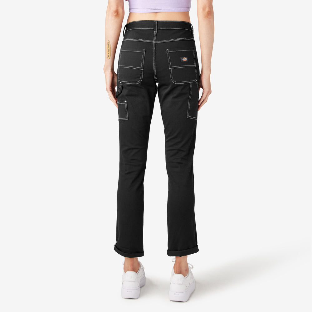 Women's Slim Straight Fit Roll Hem Carpenter Pants For Women | Dickies