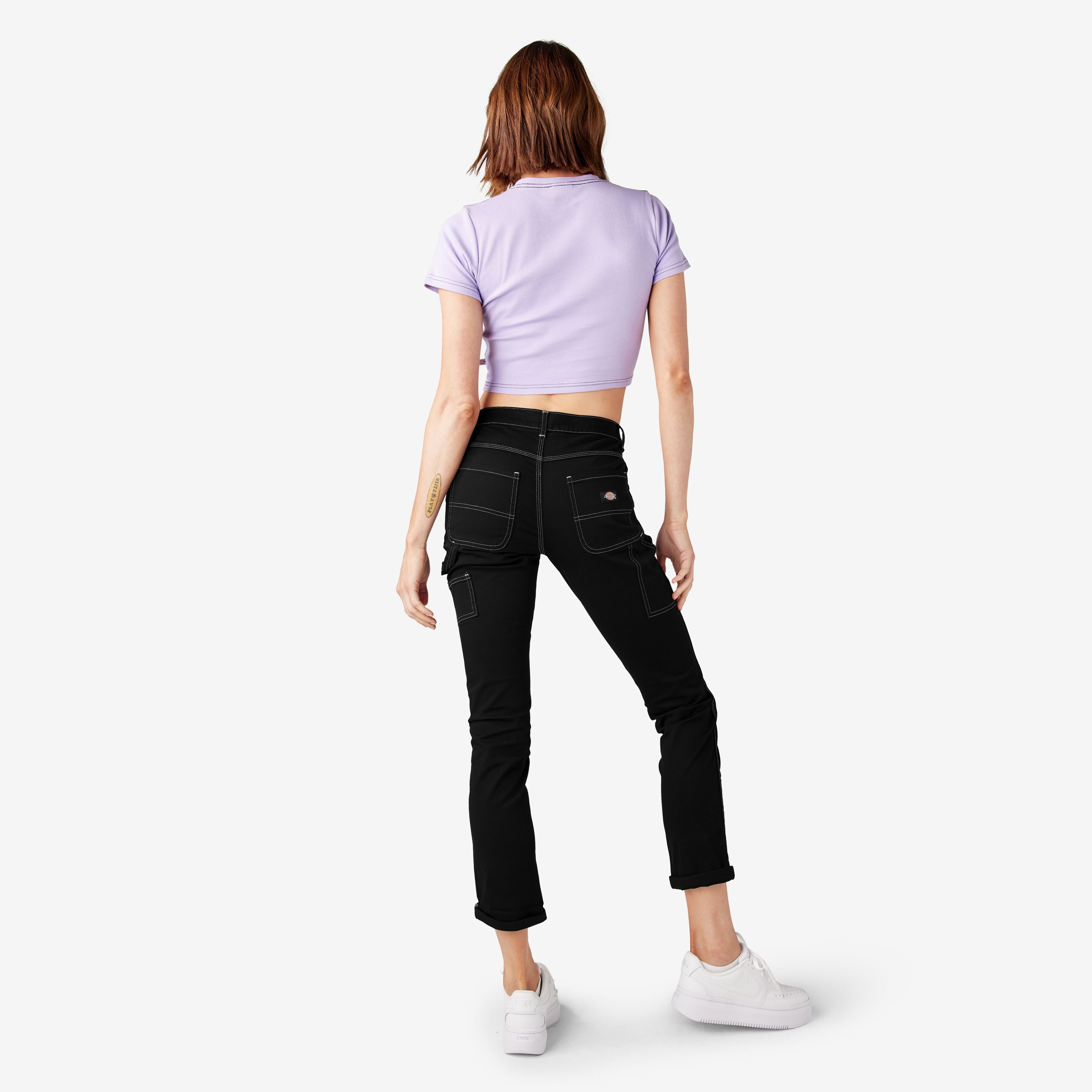 Women's Slim Straight Fit Roll Hem Carpenter Pants For Women | Dickies