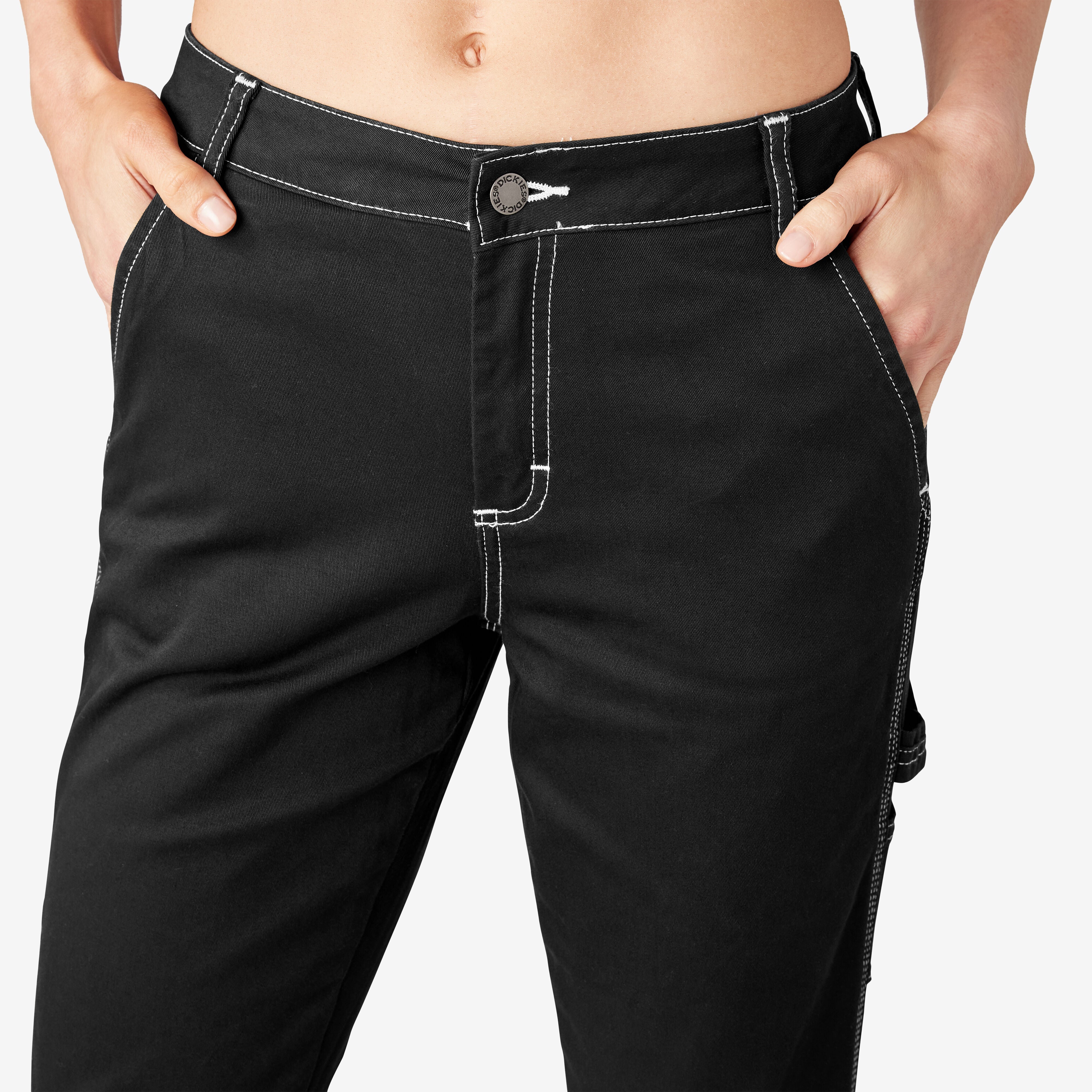 Women's Slim Straight Fit Roll Hem Carpenter Pants For Women | Dickies