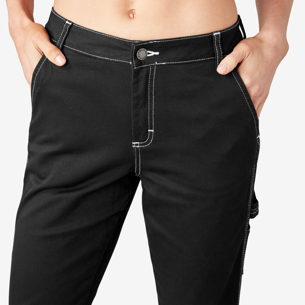 Women's Slim Straight Fit Roll Hem Carpenter Pants For Women | Dickies