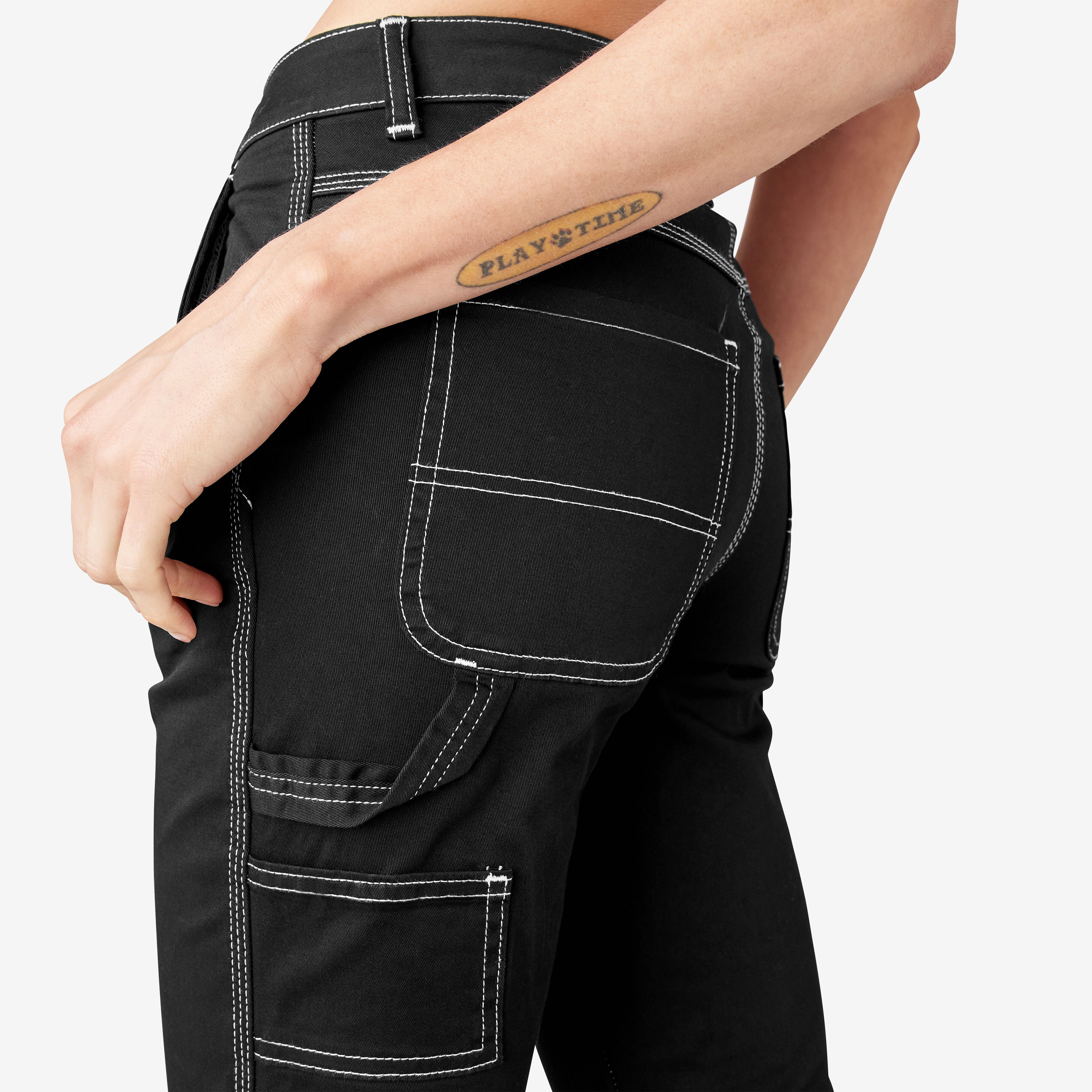 Women's Slim Straight Fit Roll Hem Carpenter Pants For Women | Dickies