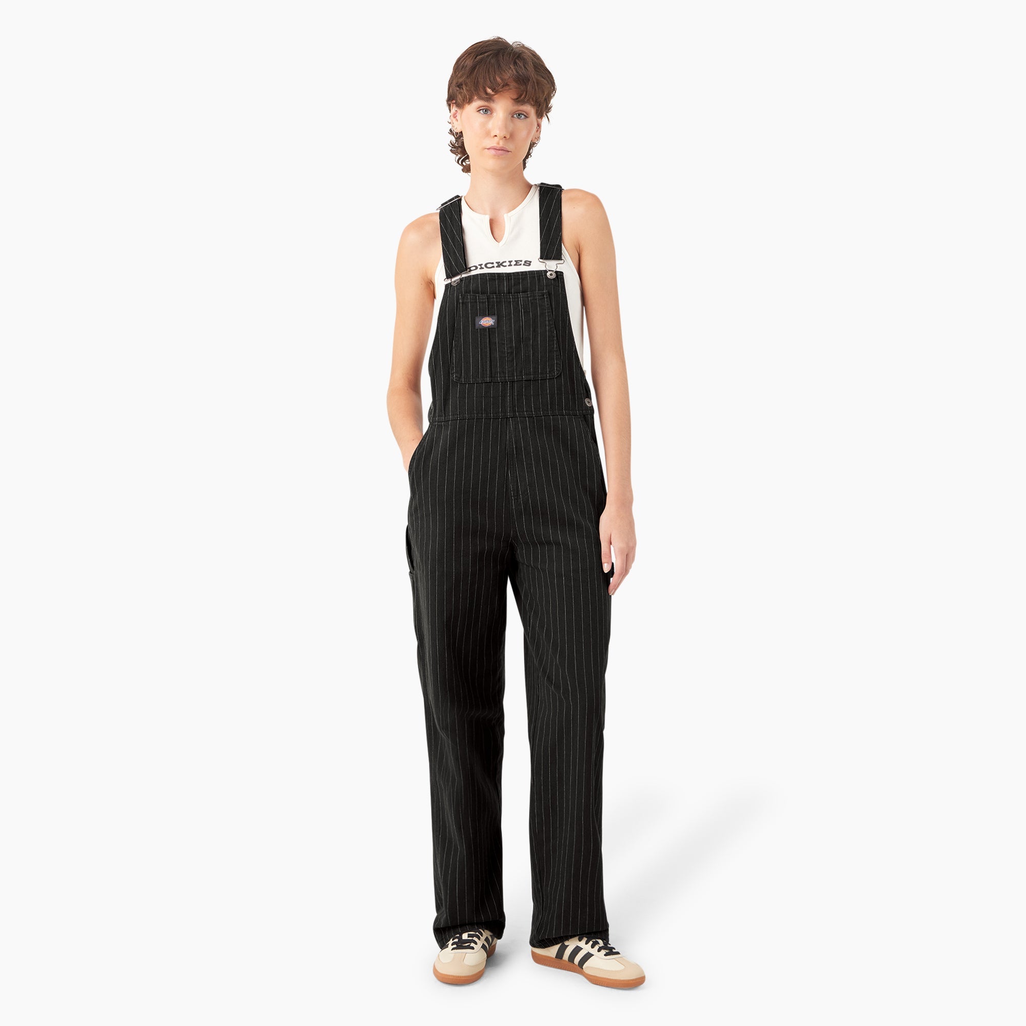 Women’s Pinstripe Service Bib Overalls For Sale | Dickies