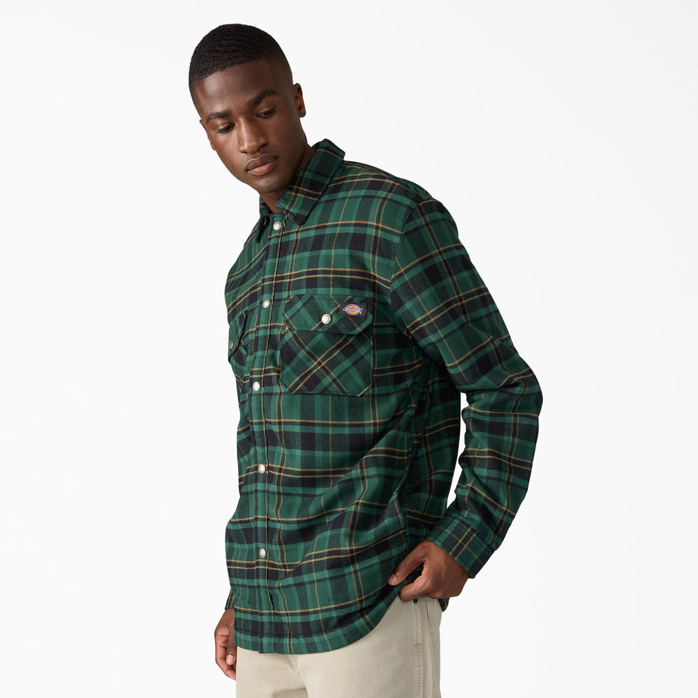 Water Repellent Fleece-Lined Flannel Shirt Jacket For Men|Sale | Dickies
