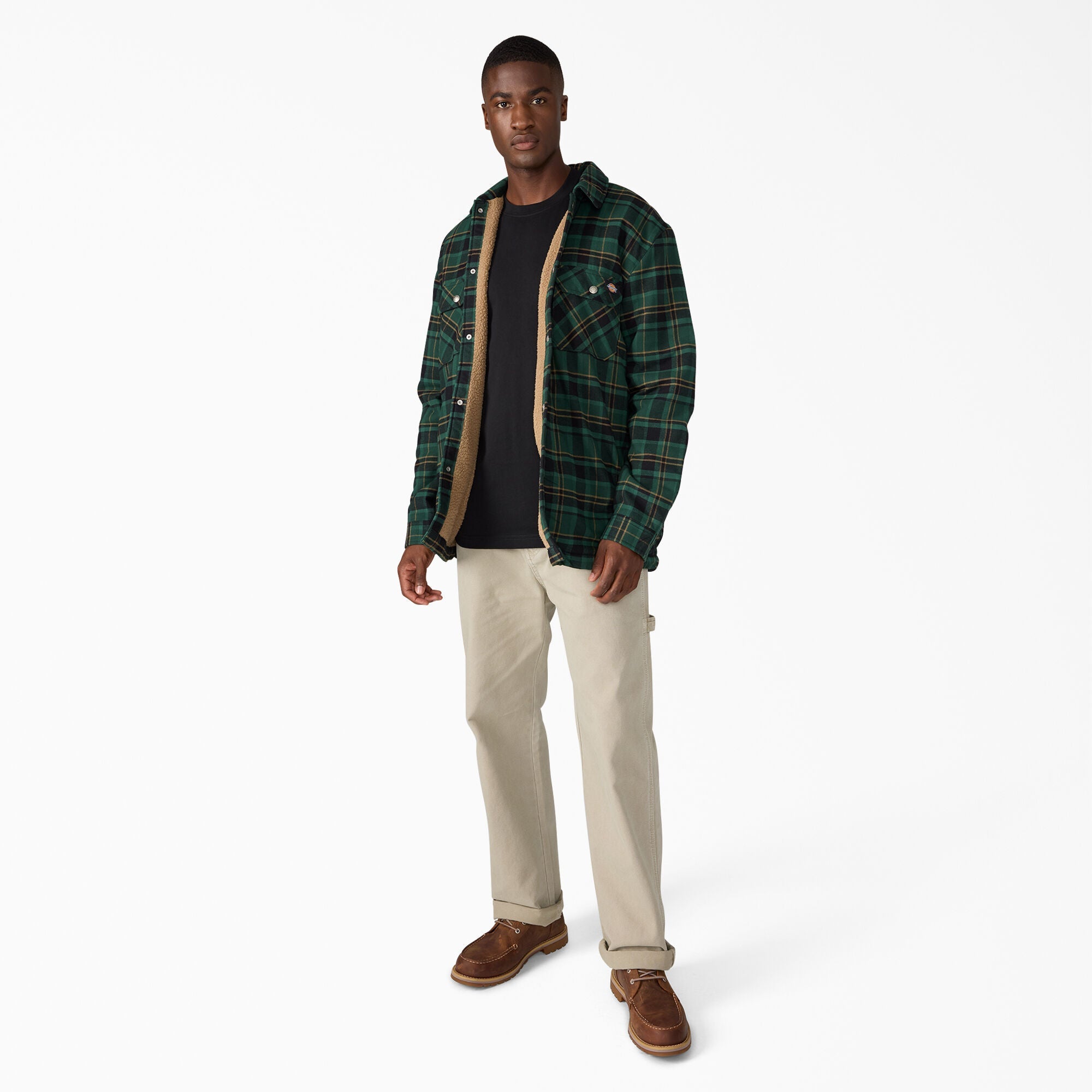 Water Repellent Fleece-Lined Flannel Shirt Jacket For Men|Sale | Dickies