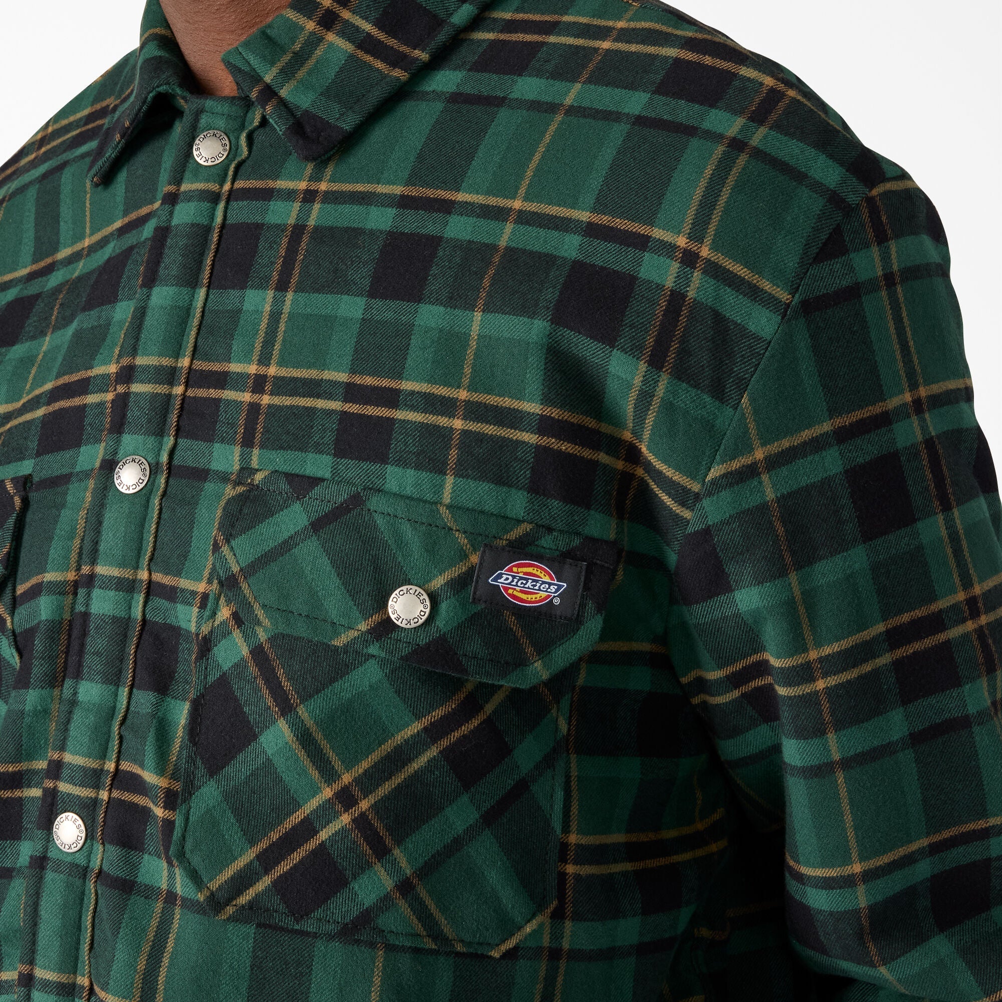 Water Repellent Fleece-Lined Flannel Shirt Jacket For Men|Sale | Dickies